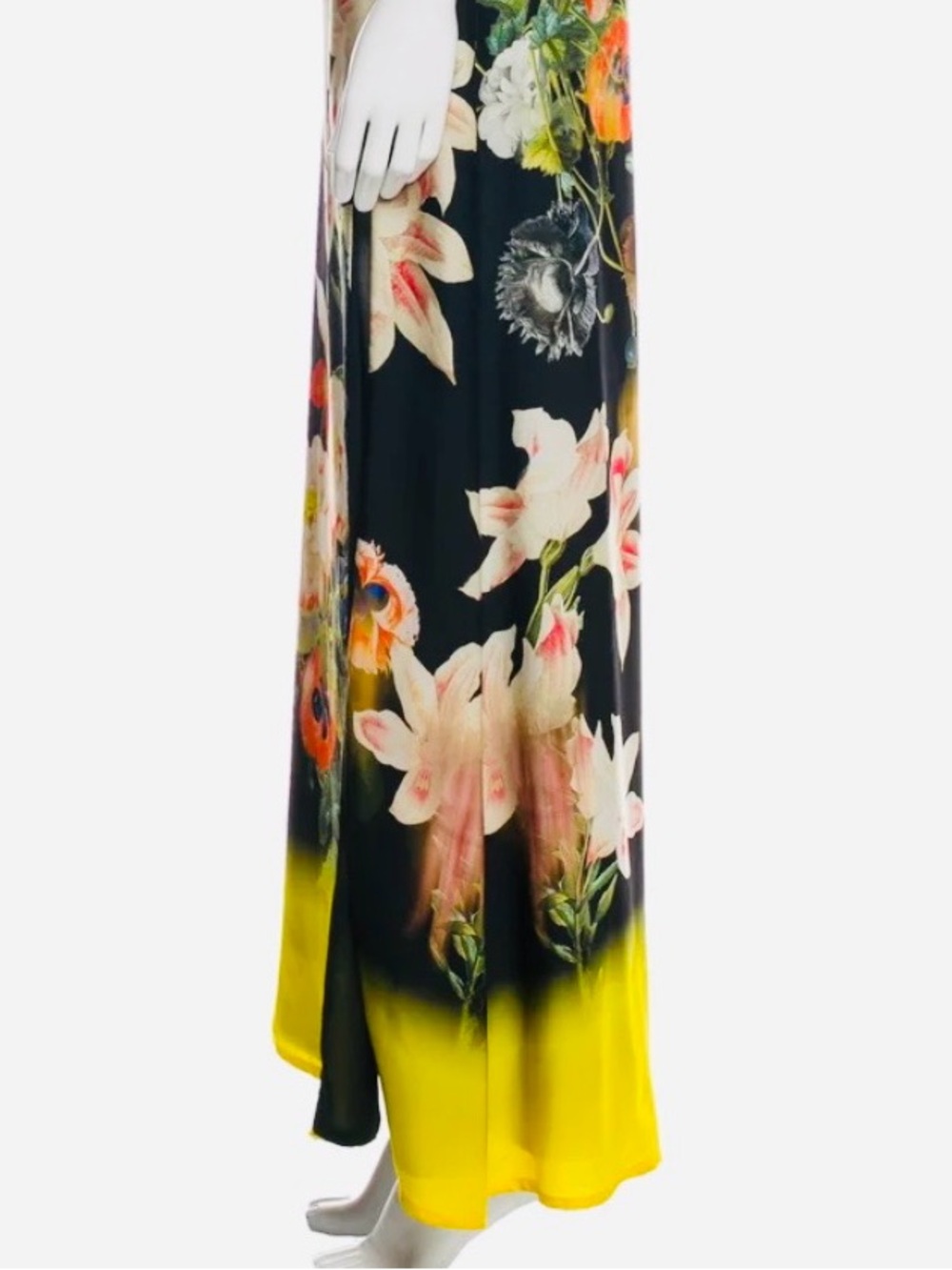 Ted Baker London Botanical Garden Strapless Gown Yellow Hem Detail Size 0 - Picture 10 of 12